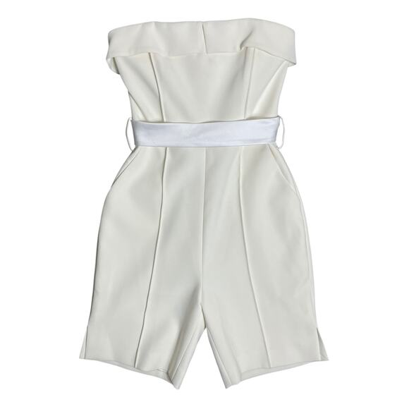 Misha Collection Lyzie Playsuit Ivory US 6 Belted Romper Party Bridal Cocktail - Picture 1 of 16